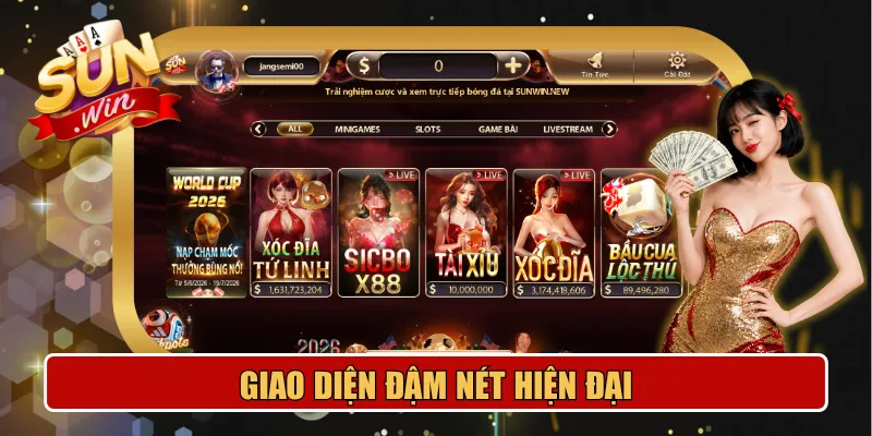 Giao diện mang đậm nét hiện đại